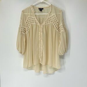 Miss Chievous Beige Sheer blouse women’s large